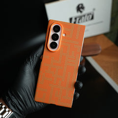 Pixel Geometric Woven Texture Slim Case For Samsung Galaxy Z fold 7