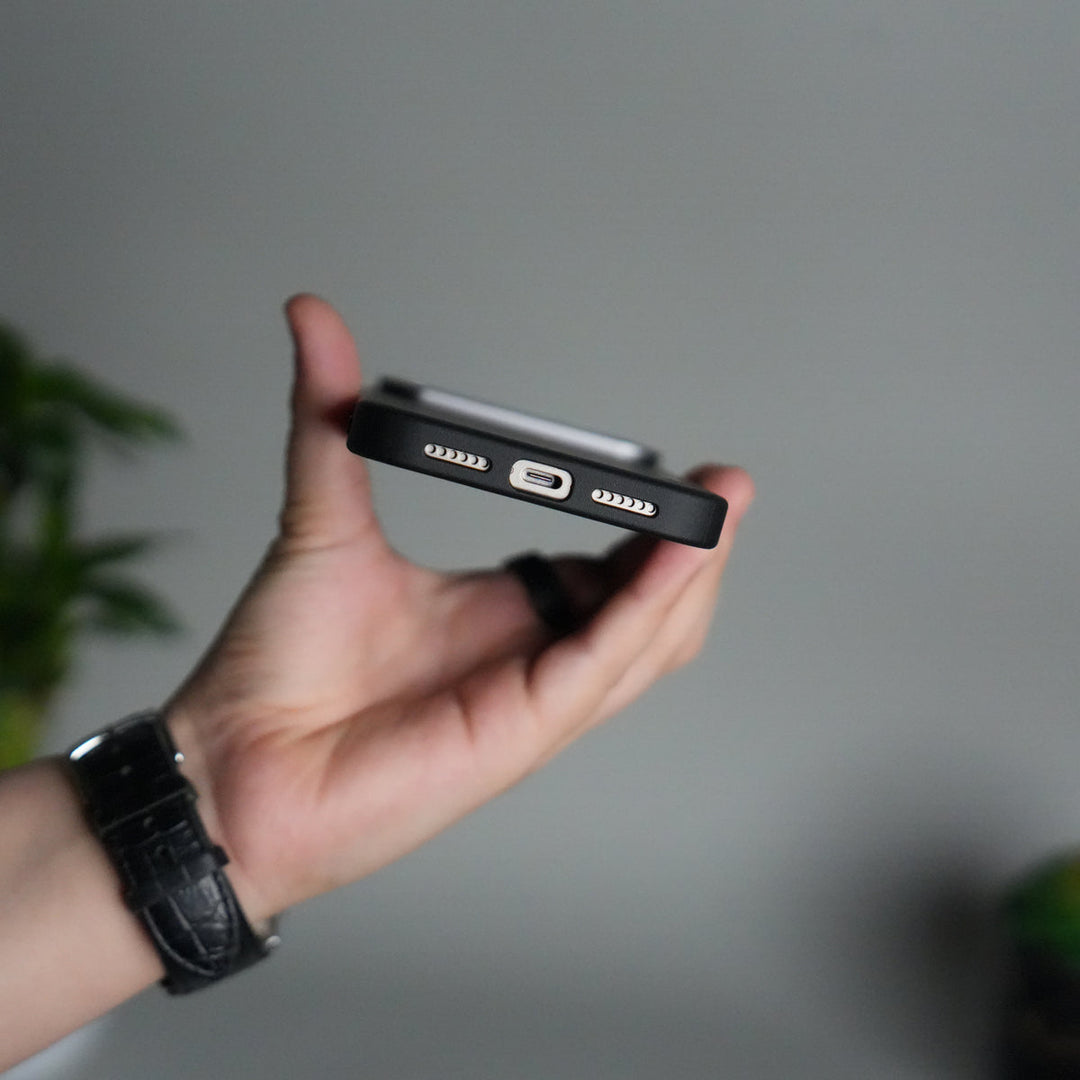 iPhone 17 Pro Max Luxury Leather Matte Case | Slim Protective Metal Frame Back Cover