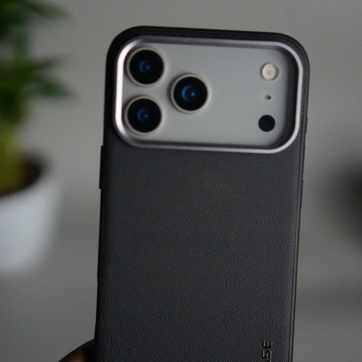 iPhone 17 Pro Max Luxury Leather Matte Case | Slim Protective Metal Frame Back Cover