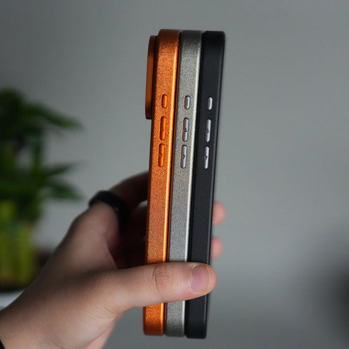 iPhone 17 Pro Max Luxury Leather Matte Case | Slim Protective Metal Frame Back Cover