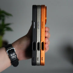 iPhone 17 Pro Luxury Leather Matte Case | Slim Protective Metal Frame Back Cover