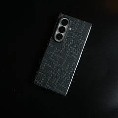 Pixel Geometric Woven Texture Slim Case For Samsung Galaxy Z fold 7
