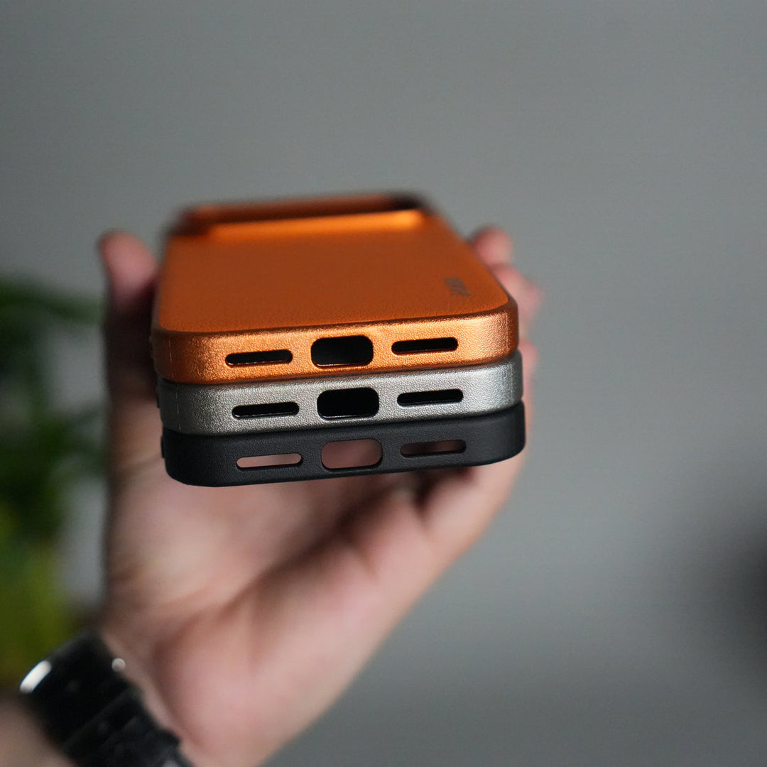 iPhone 17 Pro Max Luxury Leather Matte Case | Slim Protective Metal Frame Back Cover