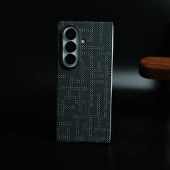 Pixel Geometric Woven Texture Slim Case For Samsung Galaxy Z fold 7