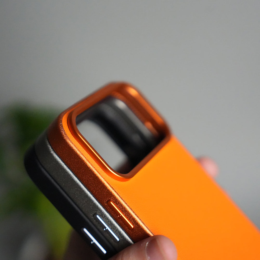 iPhone 17 Pro Max Luxury Leather Matte Case | Slim Protective Metal Frame Back Cover