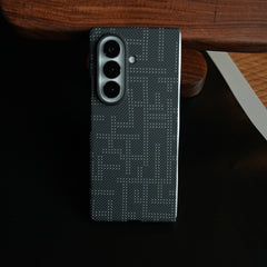 Pixel Geometric Woven Texture Slim Case For Samsung Galaxy Z fold 7