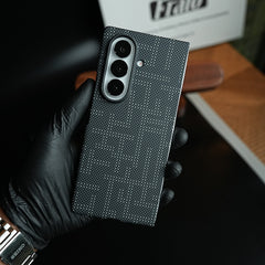 Pixel Geometric Woven Texture Slim Case For Samsung Galaxy Z fold 7