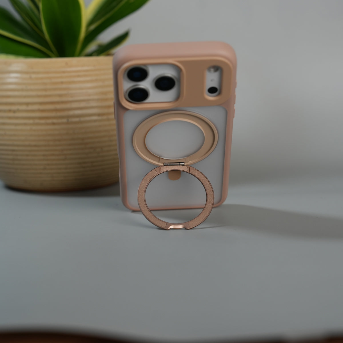 iPhone 17 Pro Frosted Case with MagSafe Metal Kickstand | Shockproof Matte Hybrid Cover