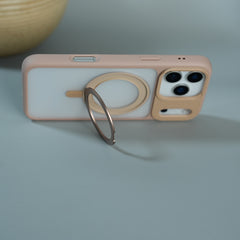 iPhone 17 Pro Frosted Case with MagSafe Metal Kickstand | Shockproof Matte Hybrid Cover