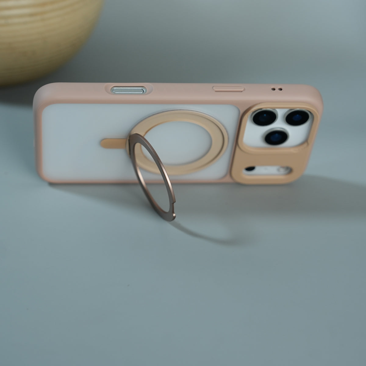 iPhone 17 Pro Frosted Case with MagSafe Metal Kickstand | Shockproof Matte Hybrid Cover