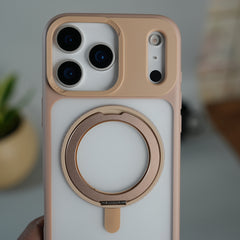 iPhone 17 Pro Frosted Case with MagSafe Metal Kickstand | Shockproof Matte Hybrid Cover