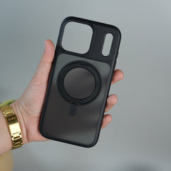 iPhone 17 Pro Frosted Case with MagSafe Metal Kickstand | Shockproof Matte Hybrid Cover
