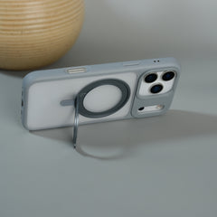 iPhone 17 Pro Frosted Case with MagSafe Metal Kickstand | Shockproof Matte Hybrid Cover