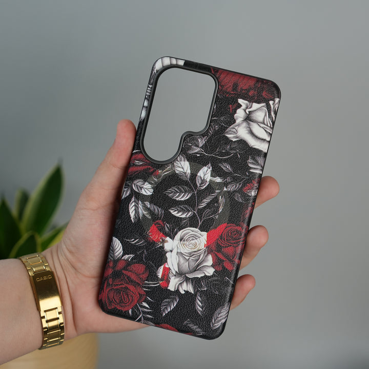 Galaxy S26 Ultra Premium Floral Leather MagSafe Case Back Cover