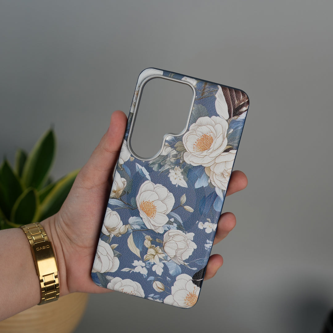Galaxy S26 Ultra Premium Floral Leather MagSafe Case Back Cover