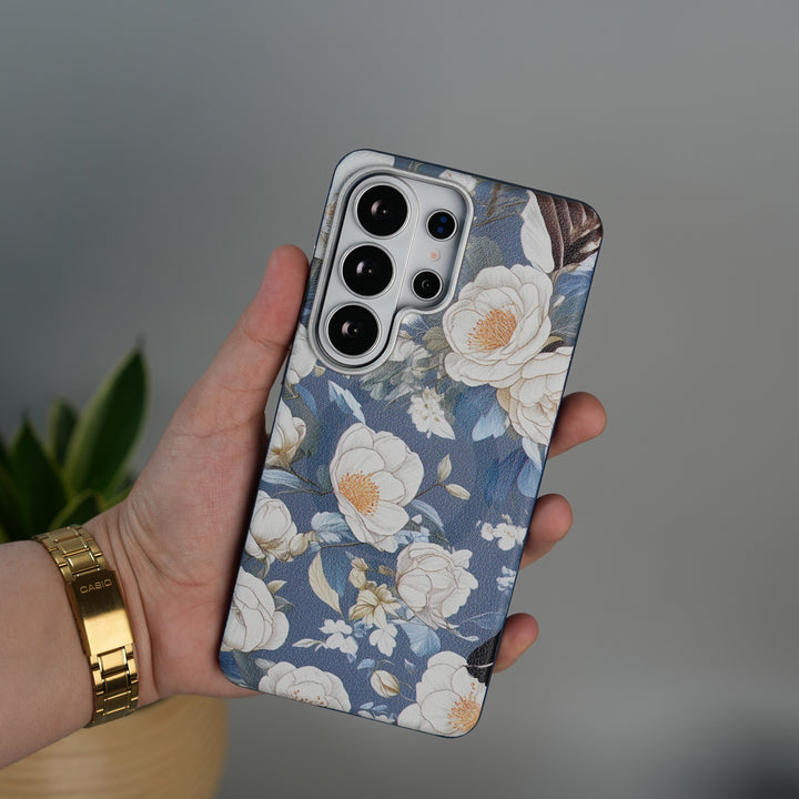 Galaxy S26 Ultra Premium Floral Leather MagSafe Case Back Cover