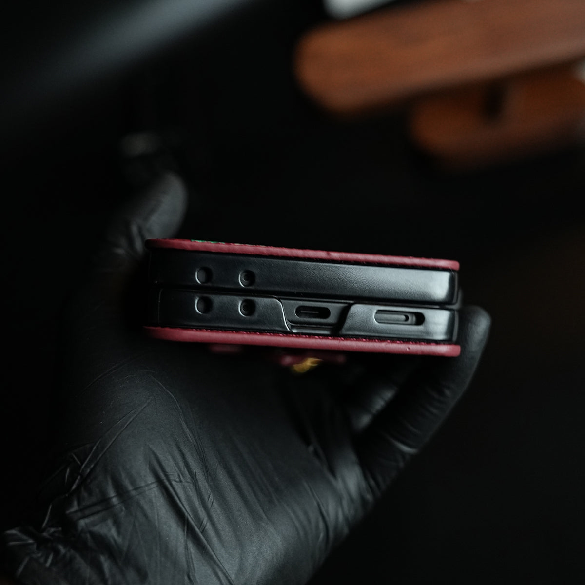 Floral Stitched Leather-Style Case for Galaxy Z Flip 7 | Detachable Chain Strap