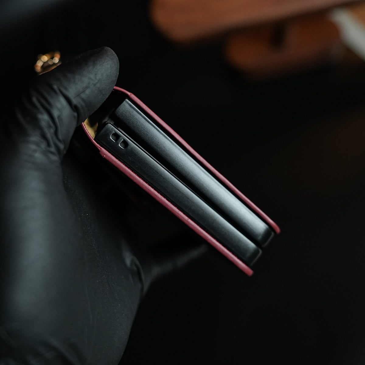 Floral Stitched Leather-Style Case for Galaxy Z Flip 7 | Detachable Chain Strap