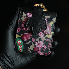 Floral Stitched Leather-Style Case for Galaxy Z Flip 7 | Detachable Chain Strap