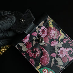 Floral Stitched Leather-Style Case for Galaxy Z Flip 7 | Detachable Chain Strap