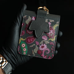 Floral Stitched Leather-Style Case for Galaxy Z Flip 7 | Detachable Chain Strap