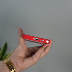 Galaxy S26 Ultra Sports Car Logo Liquid Silicone Case Cover | RED
