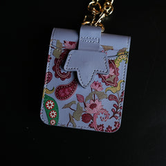 Floral Stitched Leather-Style Case for Galaxy Z Flip 7 | Detachable Chain Strap