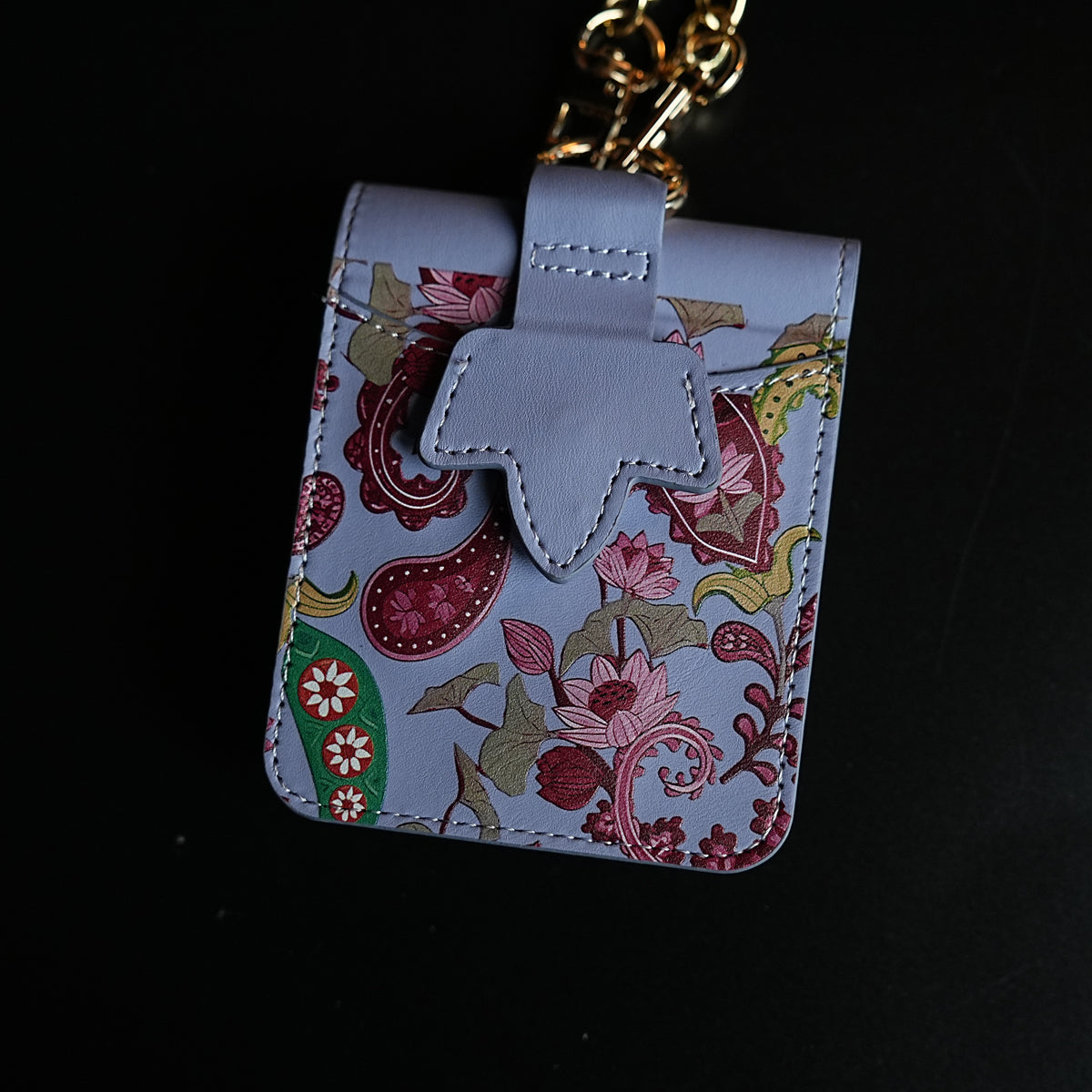 Floral Stitched Leather-Style Case for Galaxy Z Flip 7 | Detachable Chain Strap
