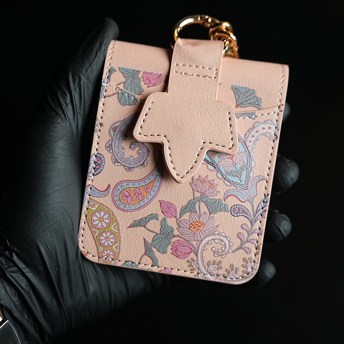 Floral Stitched Leather-Style Case for Galaxy Z Flip 7 | Detachable Chain Strap