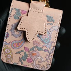 Floral Stitched Leather-Style Case for Galaxy Z Flip 7 | Detachable Chain Strap