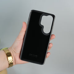 Galaxy S26 Ultra Leather Case | Classic Sude Chrome Middle Stitched Back Cover