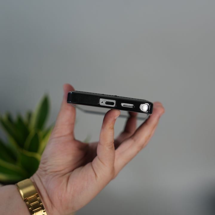 Galaxy S25 Ultra Leather Case | Classic Side Chrome Back Cover