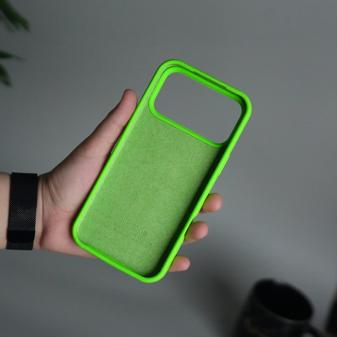 iPhone 17 Pro Liquid Silicone Case Cover | Neon Green