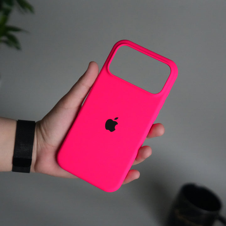 iPhone 17 Pro Liquid Silicone Case Cover | Neon Pink