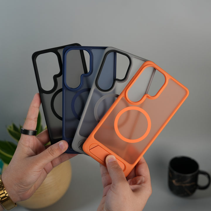 Galaxy S26 Ultra Matte Transparent MagSafe Kickstand Case | Shockproof & Clear Back Cover