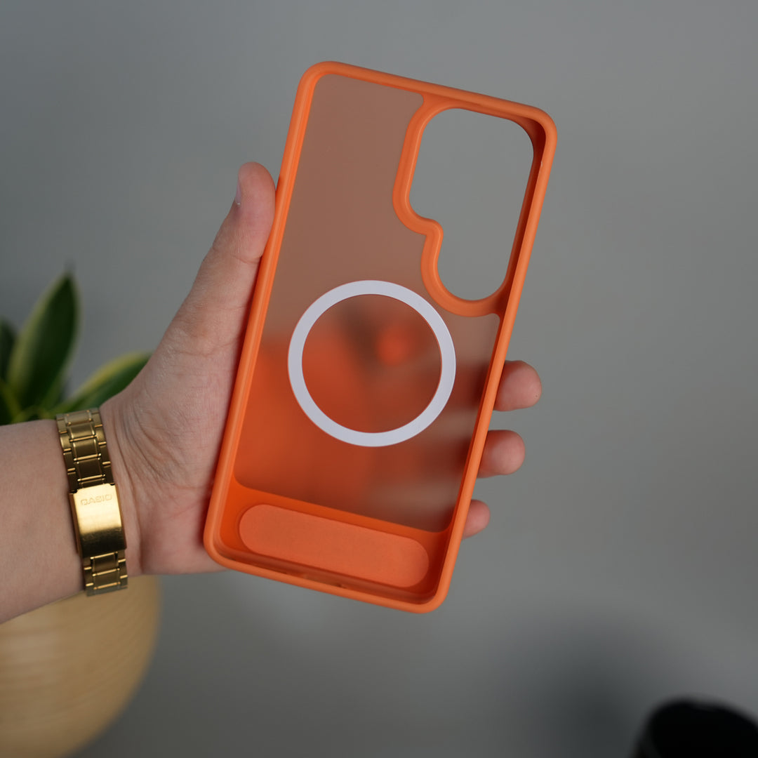 Galaxy S26 Ultra Matte Transparent MagSafe Kickstand Case | Shockproof & Clear Back Cover