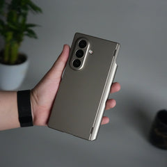 Galaxy Z Fold 7 S Pen Holder Case with Front Glass | Matte Finish Shockproof Hinge Protection Cover