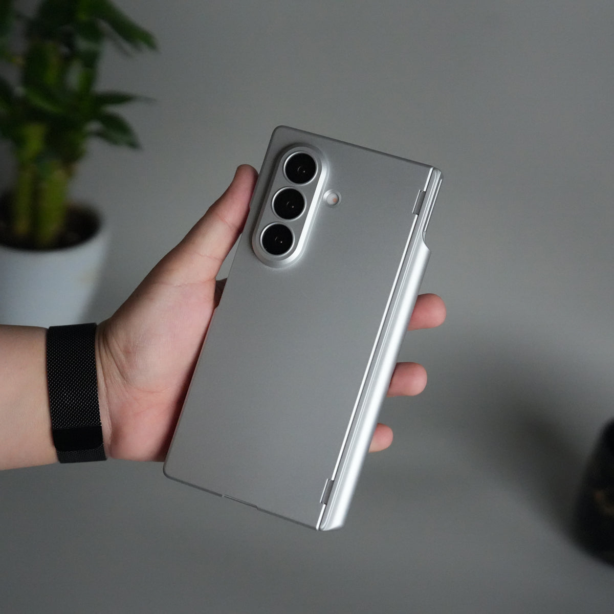 Galaxy Z Fold 7 S Pen Holder Case with Front Glass | Matte Finish Shockproof Hinge Protection Cover
