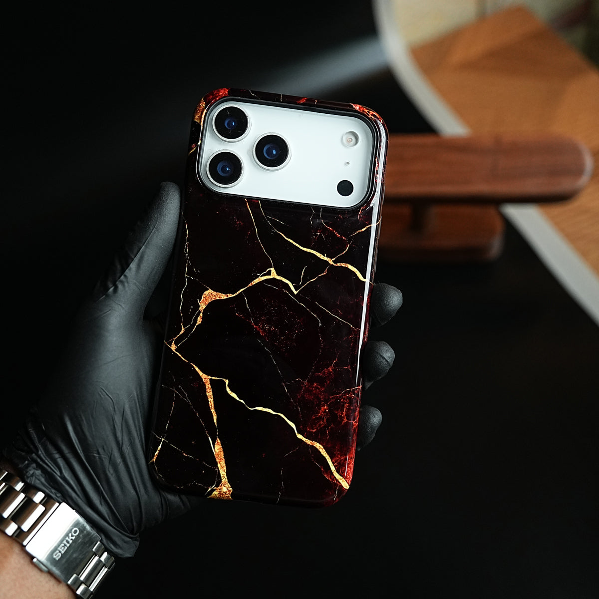 iPhone 17 Series Crimson Marble MagSafe Case Cover