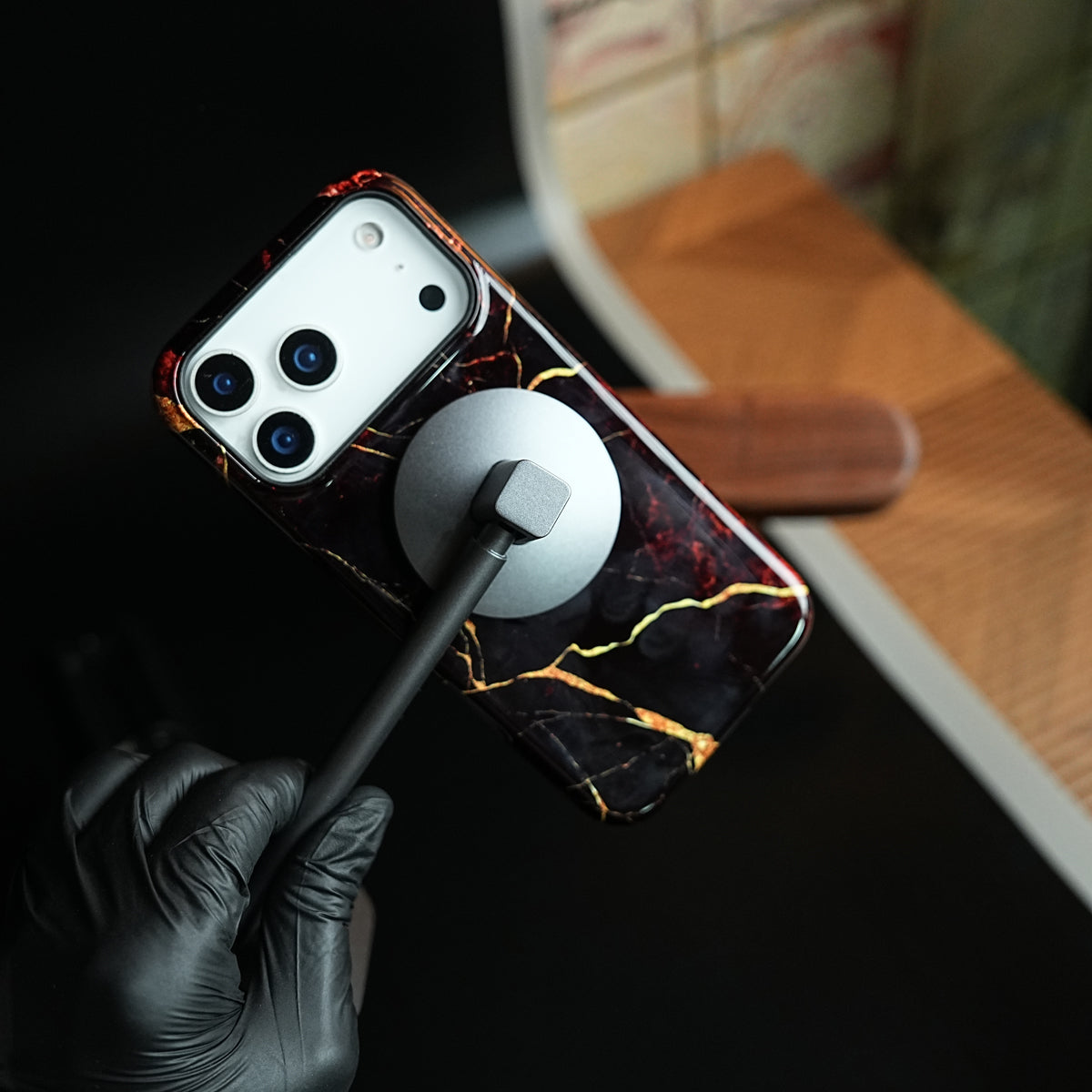 iPhone 17 Series Crimson Marble MagSafe Case Cover