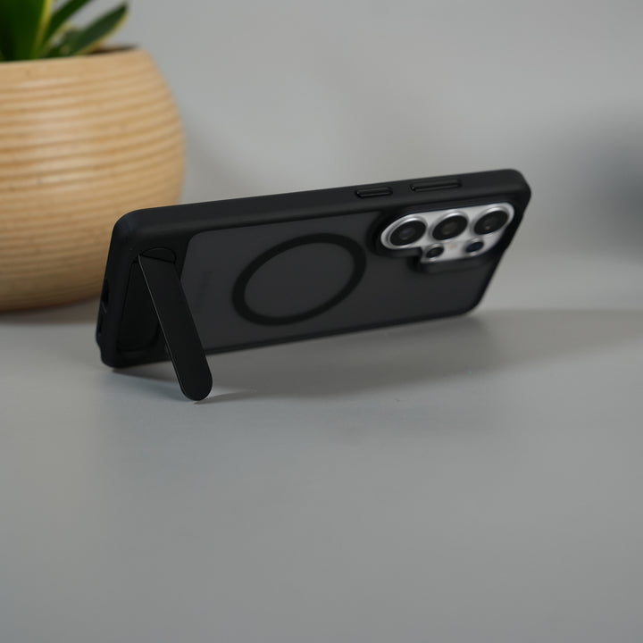 Galaxy S26 Ultra Matte Transparent MagSafe Kickstand Case | Shockproof & Clear Back Cover