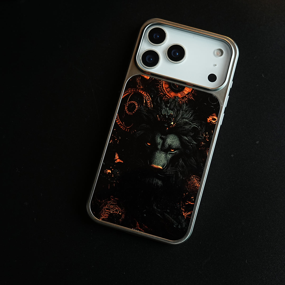 iPhone 17 Series Shadow Lion Artistic Design Case Cover