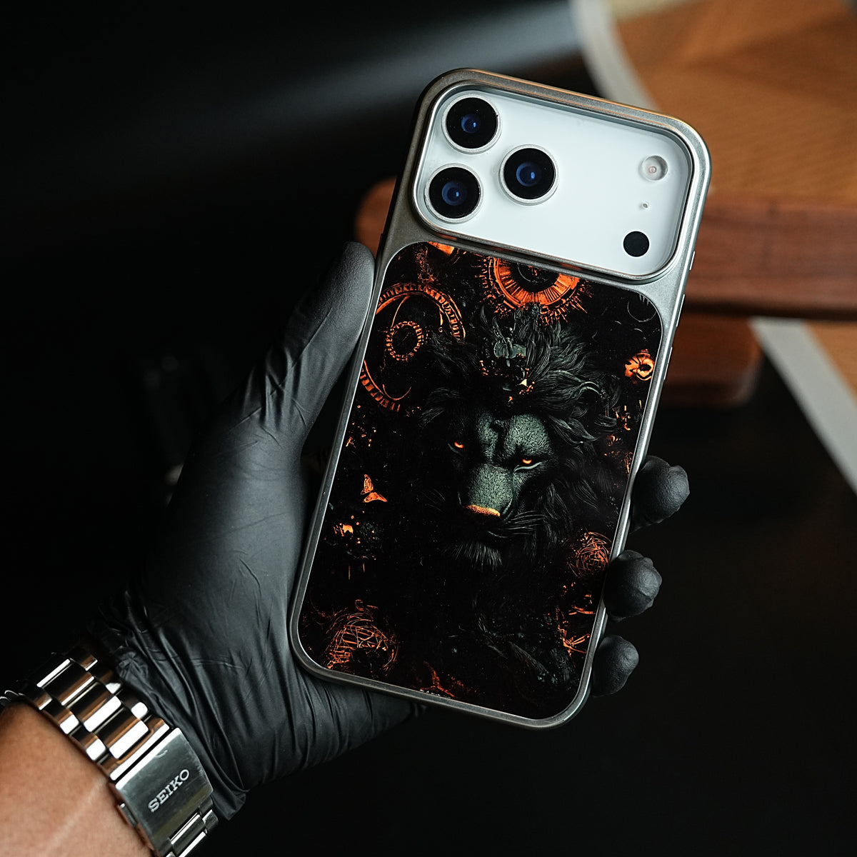 iPhone 17 Series Shadow Lion Artistic Design Case Cover