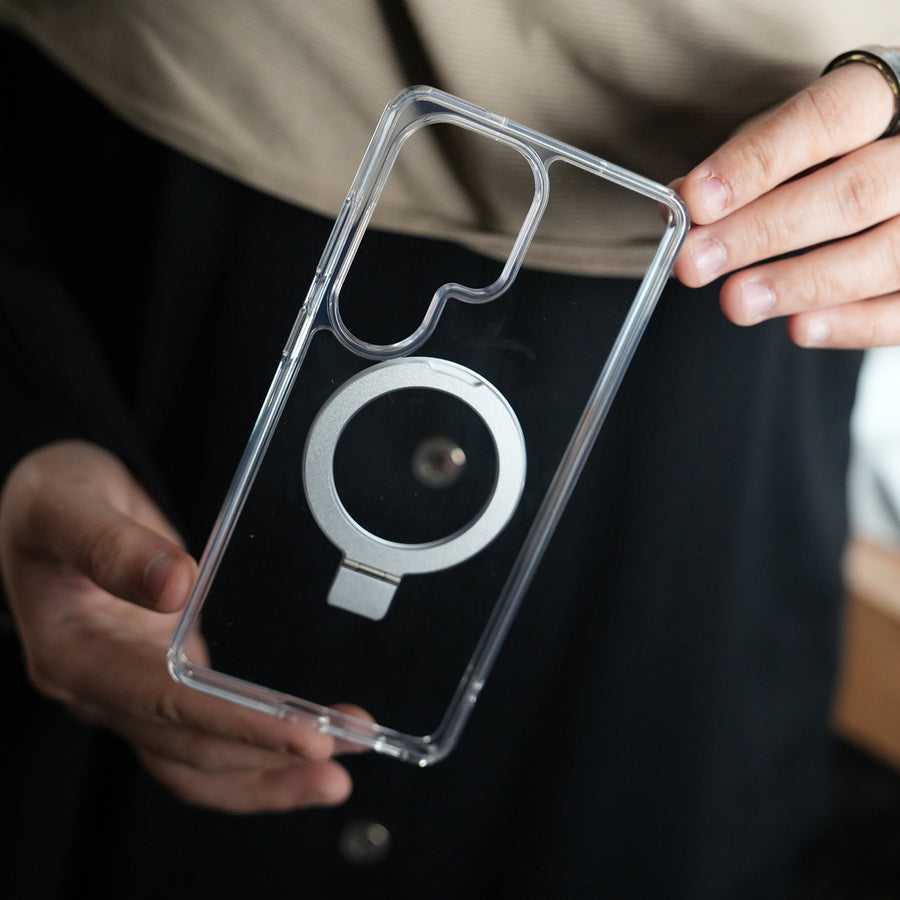Galaxy S24 Ultra Crystal Clear Kickstand Case | Invisible Power
