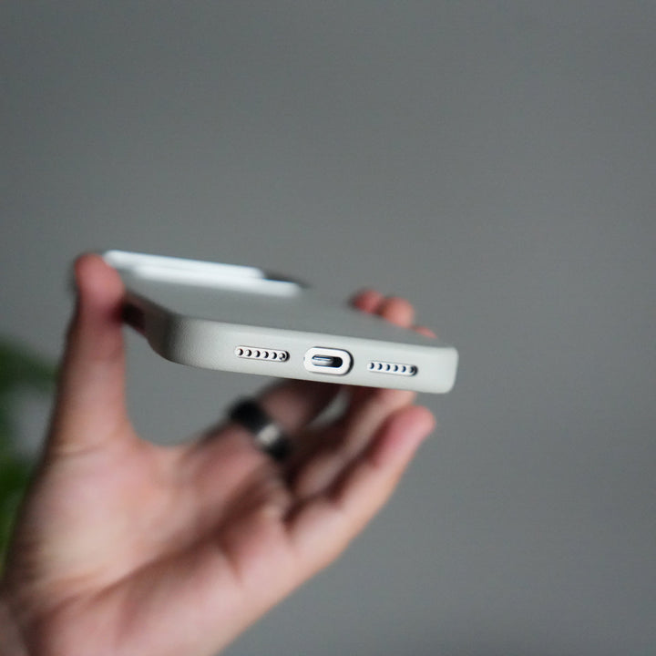 iPhone 17 Pro Max Premium PU Leather MagSafe Case | Metal Camera Frame Luxury Back Cover | Gray