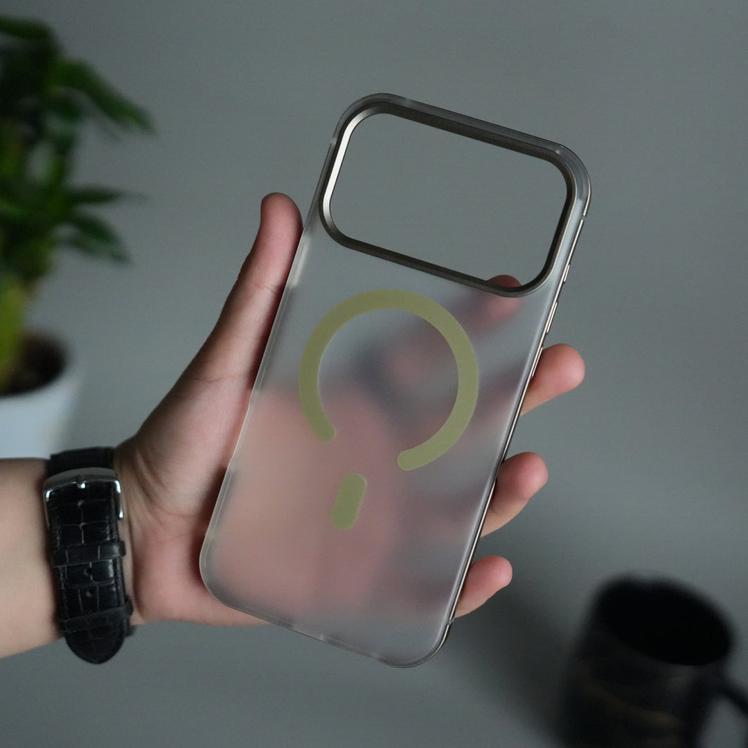 iPhone 17 Pro Frosted Magnetic Case | Aluminum Frame with MagSafe Ring & Metal Camera Guard