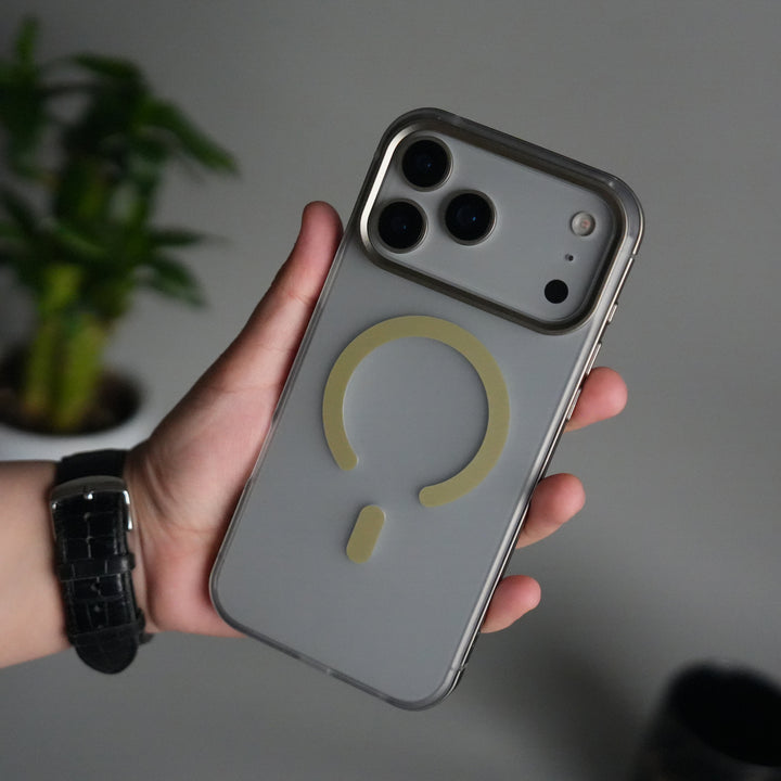 iPhone 17 Pro Frosted Magnetic Case | Aluminum Frame with MagSafe Ring & Metal Camera Guard