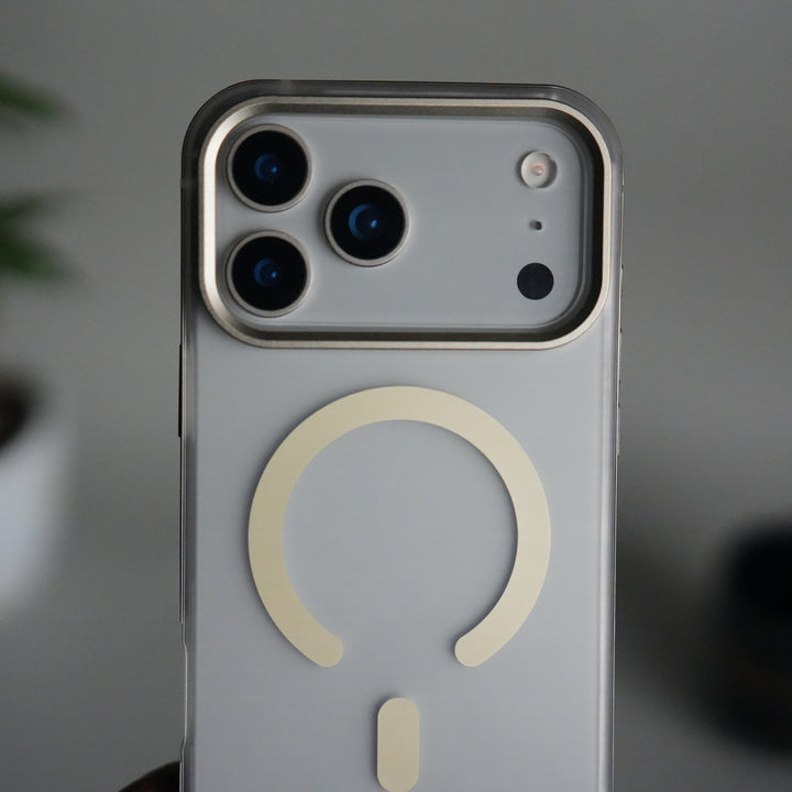 iPhone 17 Pro Frosted Magnetic Case | Aluminum Frame with MagSafe Ring & Metal Camera Guard
