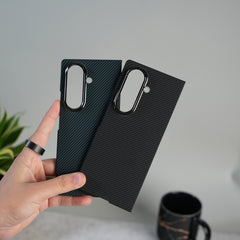 Galaxy Z Fold 7 Ultra-Slim Carbon Fiber Texture Case with Front glass Protection