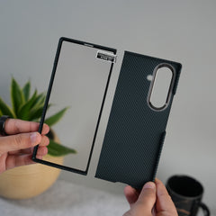 Galaxy Z Fold 7 Ultra-Slim Carbon Fiber Texture Case with Front glass Protection